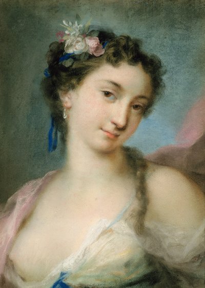 Portrait of a Lady as Flora by Rosalba Giovanna Carriera